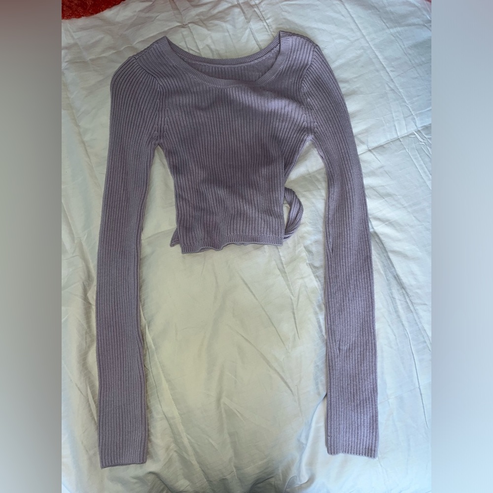 Hollister tie crop sweater